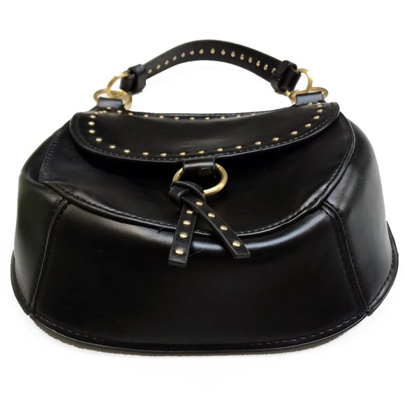 Zara Gold Studded Saddle Equestrian Crossbody Mini Handbag - Picture 7 of 11